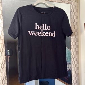 Nine West Black 'Hello Weekend' T-Shirt